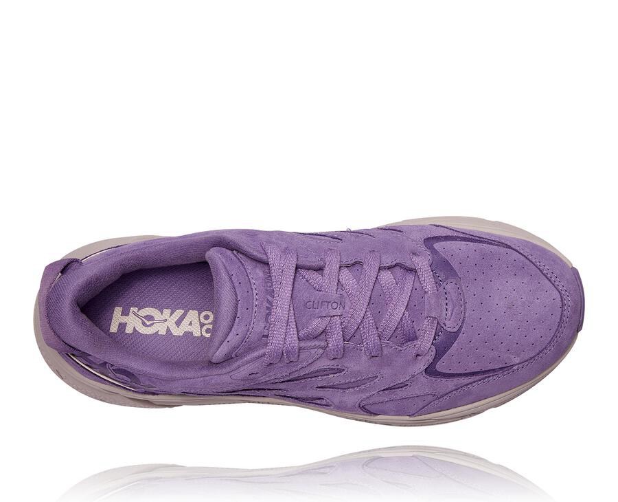 Hoka One One Clifton L Suede Promenadskor Dam - Lila - BZVKS-8157